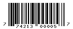 UPC barcode number 774213000057