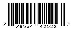 UPC barcode number 778554425227