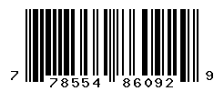 UPC barcode number 778554860929