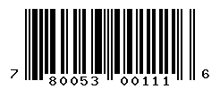 UPC barcode number 780053001116