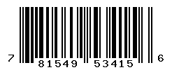UPC barcode number 781549534156
