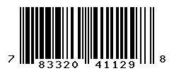 UPC barcode number 783320411298