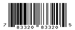 UPC barcode number 783320833205