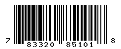 UPC barcode number 783320851018