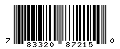 UPC barcode number 783320872150