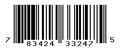 UPC barcode number 783424332475