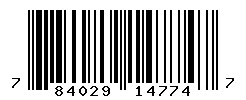 UPC barcode 784029147747