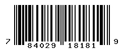 UPC barcode 784029181819
