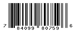 UPC barcode number 784099807596