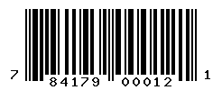 UPC barcode number 784179000121