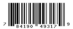 UPC barcode number 784190493179