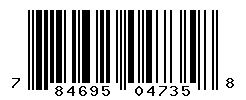 UPC barcode number 784695047358