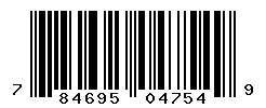 UPC barcode number 784695047549