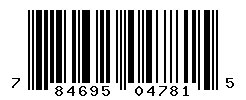 UPC barcode number 784695047815