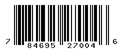 UPC barcode number 784695270046