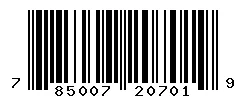 UPC 785007207019 barcode image