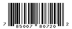 UPC barcode number 785007807202