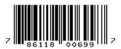 UPC barcode number 786118006997