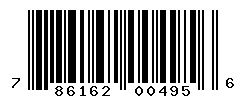 UPC barcode number 786162004956