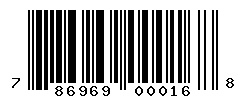 UPC barcode number 786969000168
