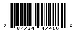 UPC barcode 787734474160