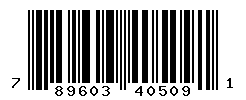 UPC barcode number 789603405091