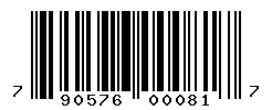 UPC barcode number 790576000817