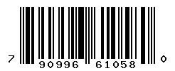 UPC barcode number 790996610580