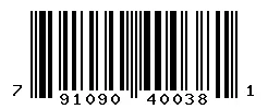 UPC barcode 791090400381