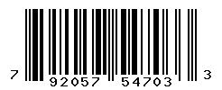UPC barcode number 792057547033