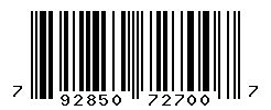 UPC barcode number 792850727007