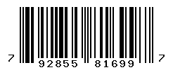 UPC barcode number 792855816997