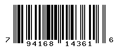 UPC barcode number 794168143616
