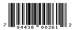 UPC barcode number 794438002612