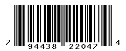 UPC barcode 794438220474