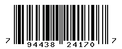 UPC barcode 794438241707