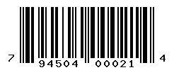 UPC barcode number 794504000214