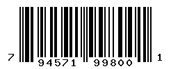UPC barcode number 794571998001