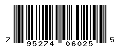 UPC barcode number 795274060255