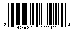 UPC barcode number 795891181814