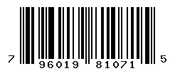 UPC barcode 796019810715