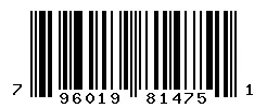 UPC barcode 796019814751