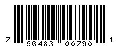 UPC barcode number 796483007901
