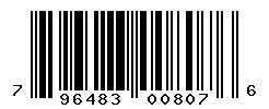 UPC barcode number 796483008076