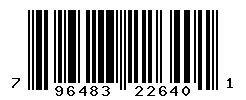 UPC barcode number 796483226401
