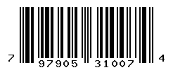 UPC barcode number 797905310074