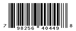 UPC barcode number 798256404498