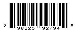 UPC barcode number 798525927949