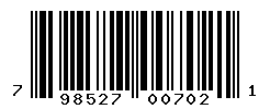 UPC barcode number 798527007021