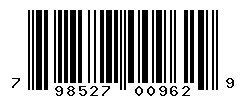 UPC barcode number 798527009629